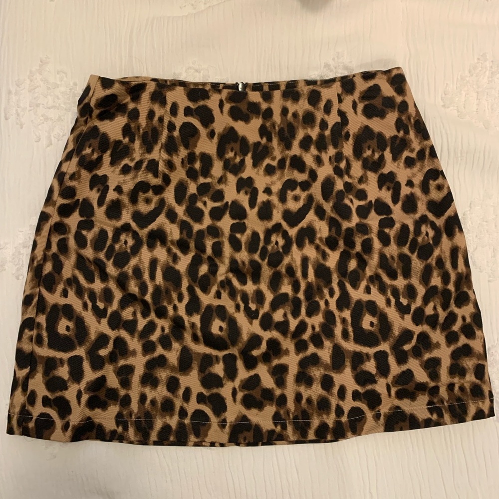 Reformation leopard print mini skirt